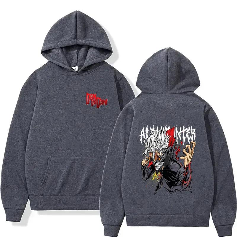 Японское худи с принтом Dandadan Женское повседневное Харадзюку Хай-стрит Y2K С длинным рукавом Флисовое Осенне-зимнее Пуловер Толстовки