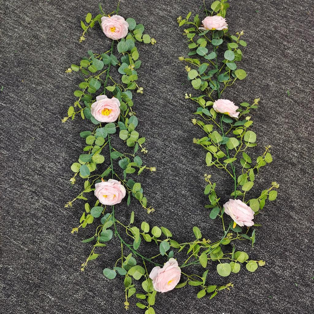 Шелковые искусственные цветы, виноградная лоза, подвесные цветы для стены, рождественские искусственные растения из ротанга, гирлянда из листьев