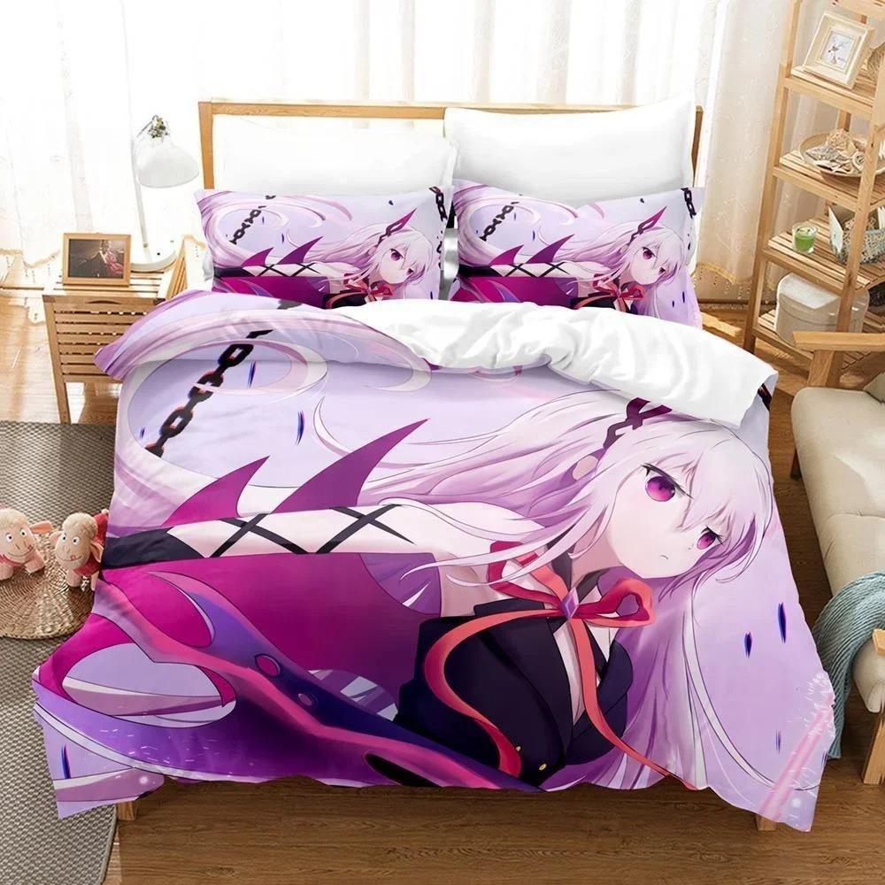 Комплект простыней с 3D-принтом и рисунком аниме Engage Kiss, комплект постельного белья Single Twin Full Queen King Size, комплект постельного белья для взрослых и детей, пододеяльники для спальни