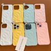 Роскошный 3D чехол с текстурой морщин для iPhone 16 15 14 Plus Pro Max 12 11 13, однотонный, с волнистым узором, из мягкого силикона, эстетичная накладка