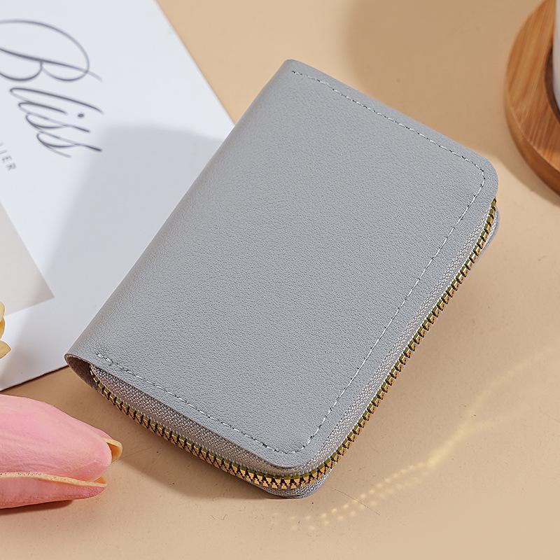 Новый женский чехол из искусственной кожи с несколькими отделениями для карт, кошелек для монет, визитница, однотонный держатель для удостоверения личности и кредитной карты