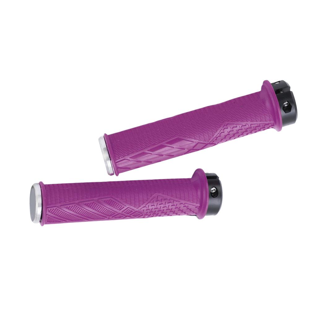 2PCS ENLEE Mountain Bike Handlebar Grips Comfortable TPR Rubber Locking MTB Bicycle GripsPurple