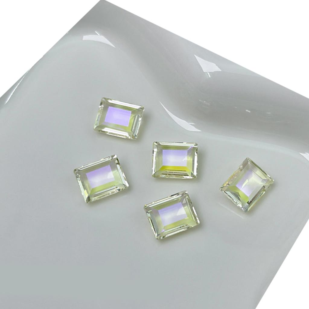 10 Pcs Nail Rhinestones Nail Crystal Gems Rectangular Nail Charms Clear Nail Art Charms Nail Art Decorations for Women