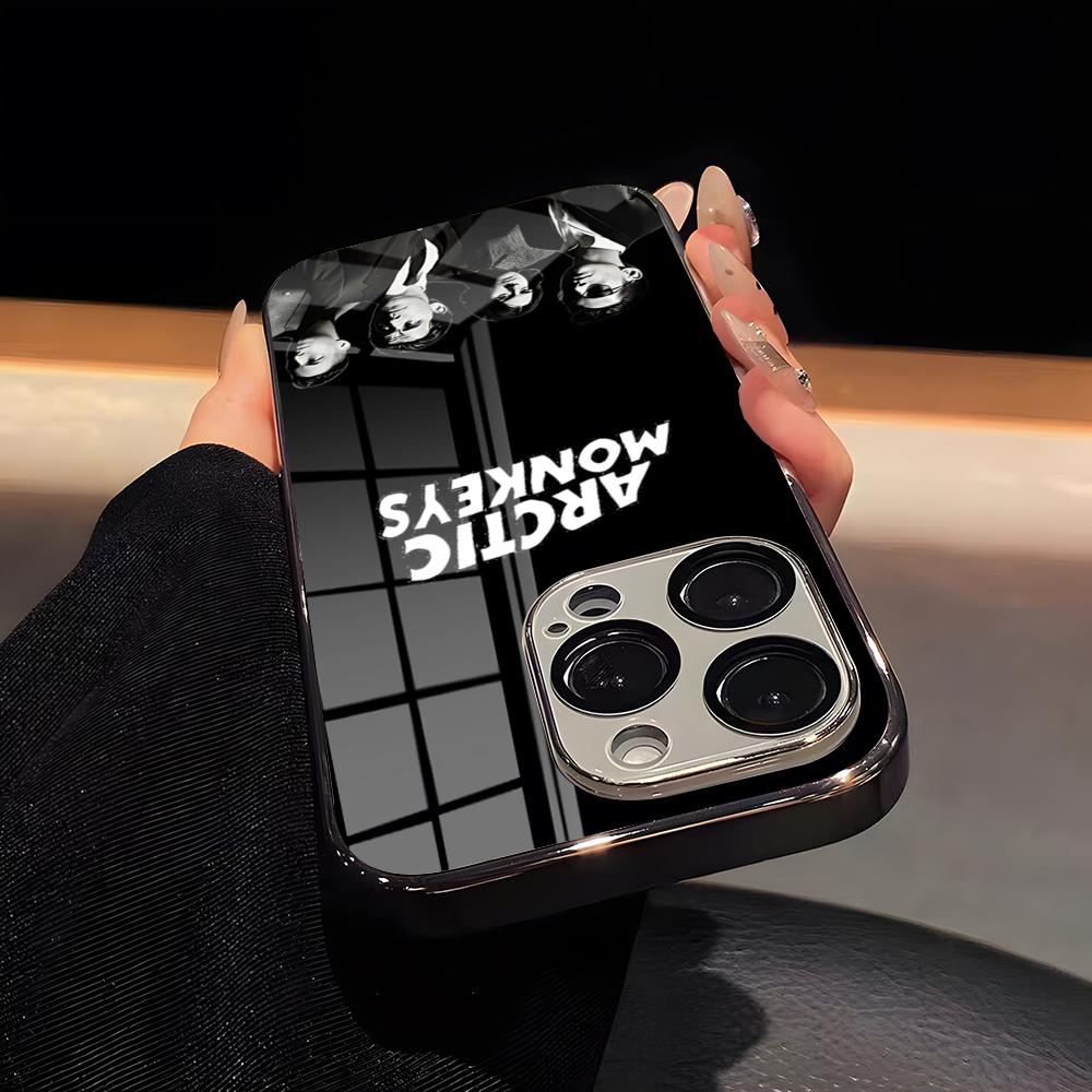 Чехол для телефона Rock Band Arctic Monkeys Роскошный стеклянный чехол для телефона Для IPhone 17 16 15 14 13 12 11 Pro Max Покрытие Рамка Чехол