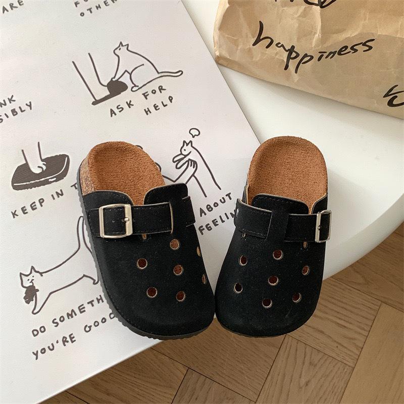 Новые унисекс ретро шлепанцы Birkenstock для детей - Закрытый носок, нескользящие, повседневная обувь для улицы на весну/лето
