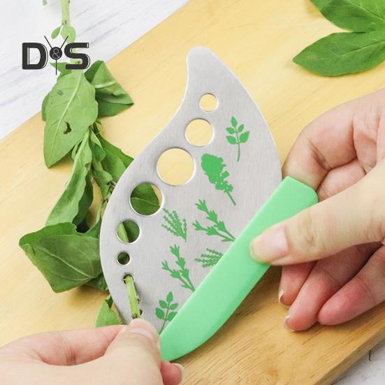 Herb Stripper Leaf Peeler Cutter 9 Holes Kitchen Tool for Kale Basil Thyme Cilantro Rosemary Cooking Utensil for Herb Lovers