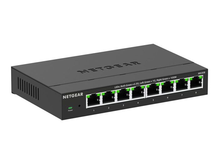 Сетевой коммутатор - NETGEAR - MS308 - 8 портов Gigabit - Технология Multigig 2.5G - Управление приоритетами
