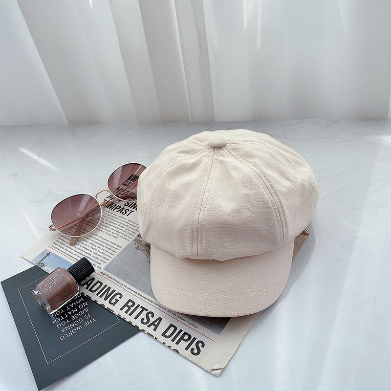 Осенне-зимняя черная восьмиугольная шляпа женская, берет с высокой стоимостью, кепка, для маленького лица и большого обхвата головы, шляпа газетчика