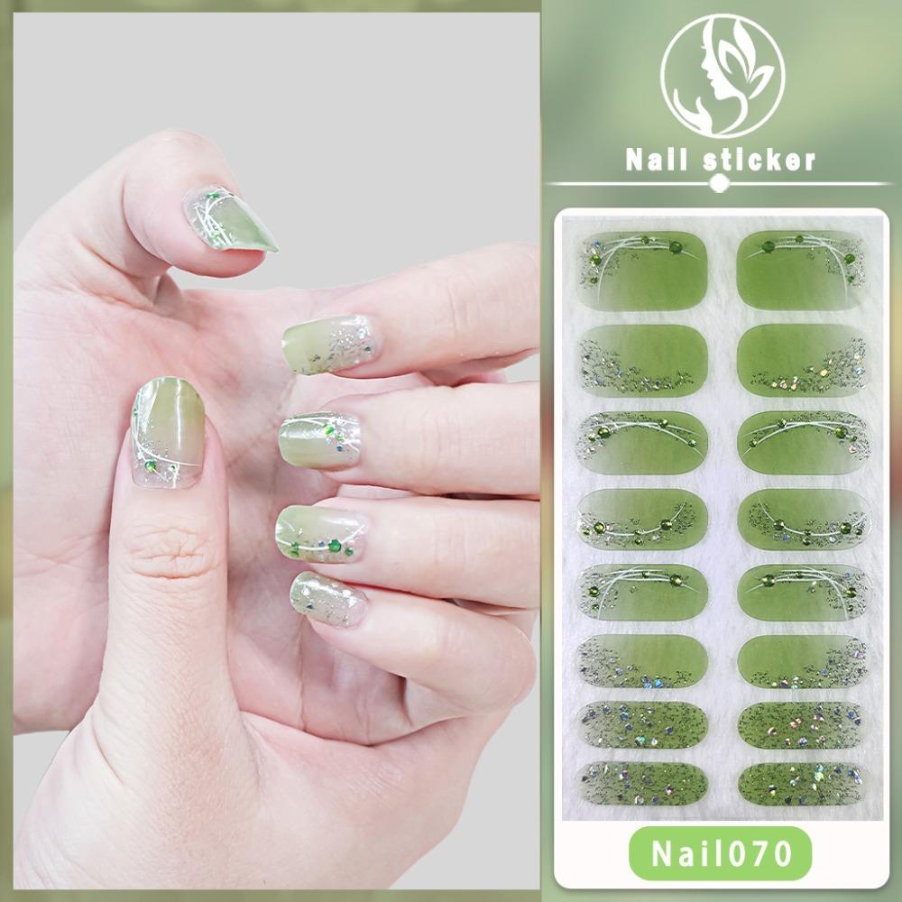 16 полосок для дизайна ногтей, наклейки для 3D-лаков, набор гелевых наклеек для ногтей, французские наклейки для ногтей, салон
