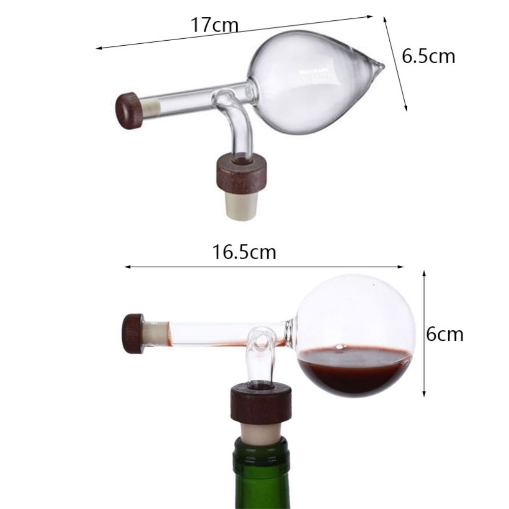 Wine Accessory Round/Peach Shaped Quick Wine Decanter Spout Glass Professional Wine Aerator Clear Wine Bottle Pourer Winery 7