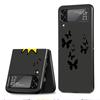 Чехол с цветочным сердечком для Samsung Galaxy Z Flip 3 5G 4, модный Z Flip3, роскошный черный твердый чехол для телефона