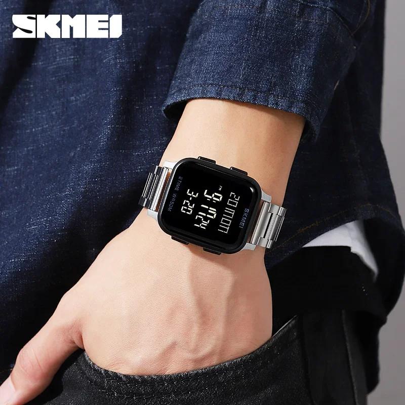 SKMEI Digital Sports Watch for Men Waterproof Leisure LED Display Screen Wristwatches Mens Electronic 1858 Reloj Masculino1859