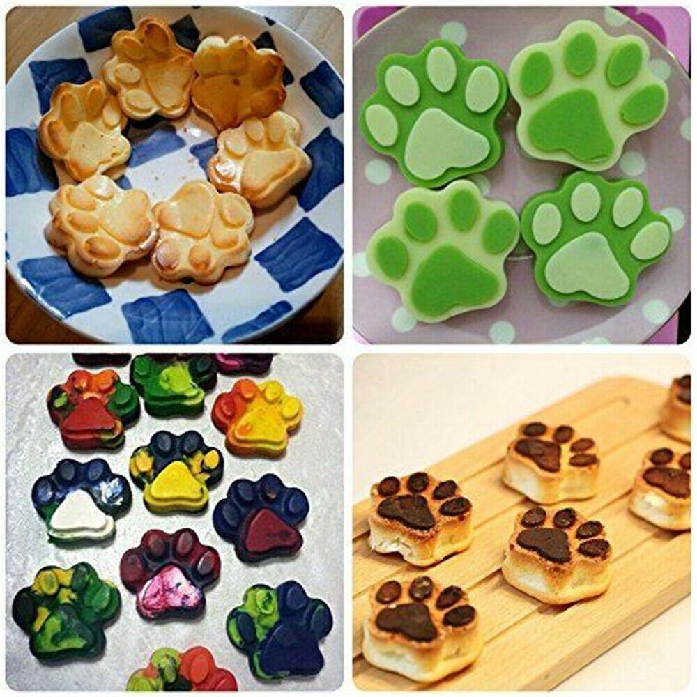 Dog Paw Handmade Candy Cookies Ice Cube Tray Silicone Molds Chocolate Baking Mould Cake Making