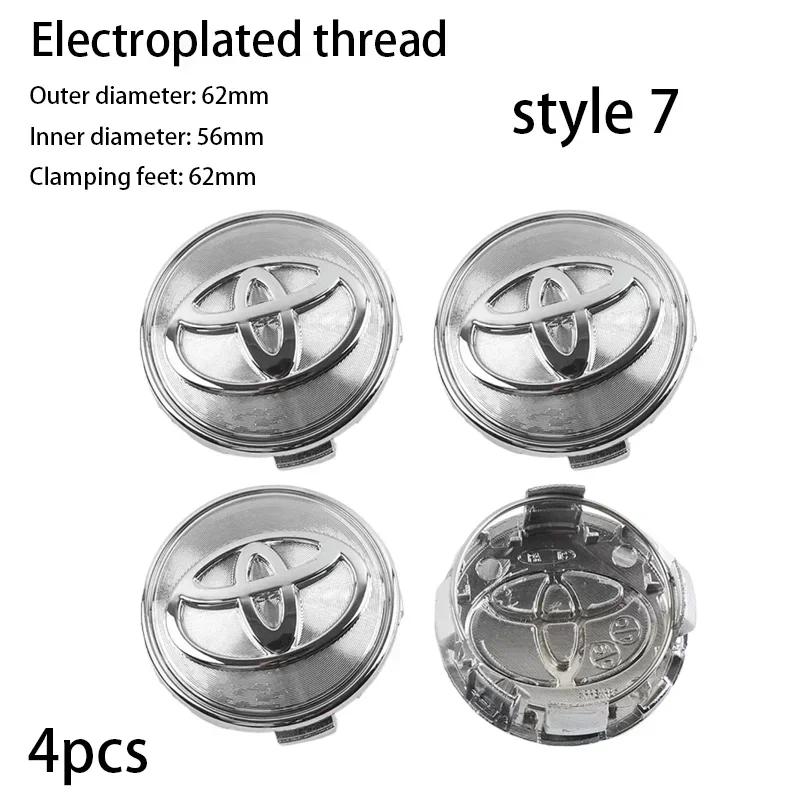 NBNQ8 Car Wheel Center Hub Cap Logo Stickers Rim Cover Emblem Styling for Toyota Hilux Land Corolla Supra Rav4 Prado Prius Aqua Camry