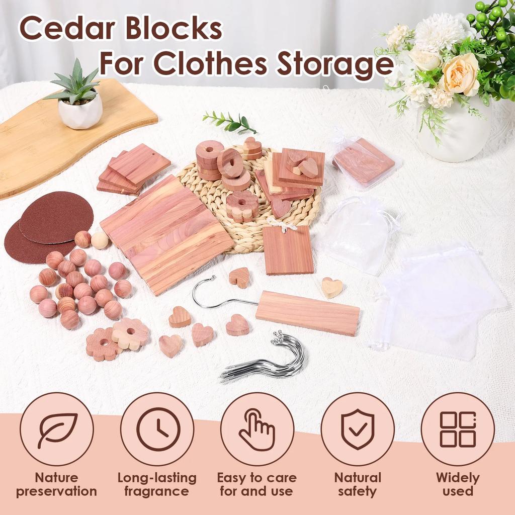 67 шт. Кедровые блоки для шкафа Ароматические кедровые доски Разные стили Освежитель запаха Средство от насекомых Шкаф Кедровые блоки Домашние аксессуары