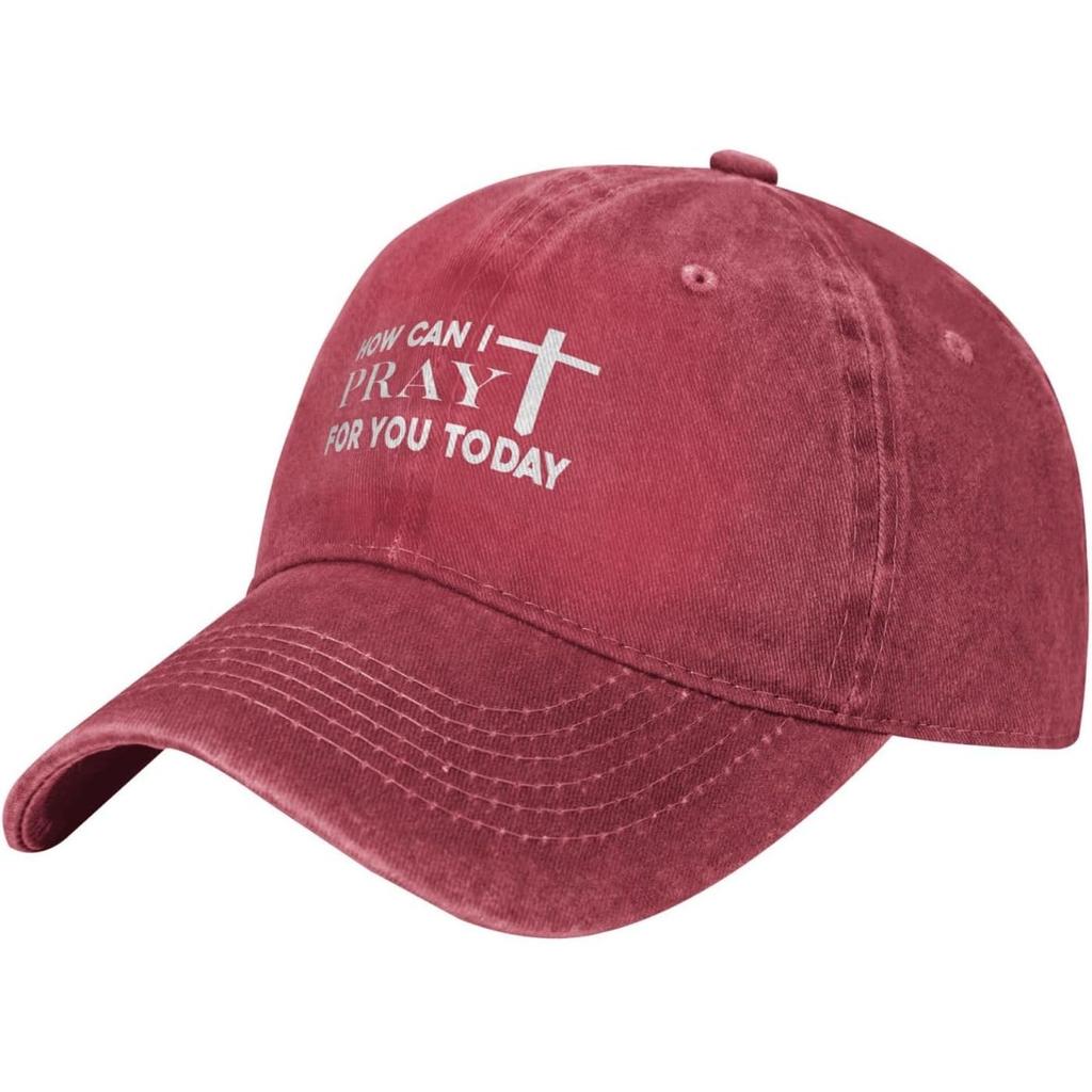 Pray For You Cross Graphic Washed Baseball Cap Unisex Cotton Distressed Golf Dad Hat