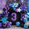Purple Music Theme Party Supplies 0-9 Digital Balloon Set 32 Inch Large Aluminum Foil Balloon Birthday Party and Carnival Decor