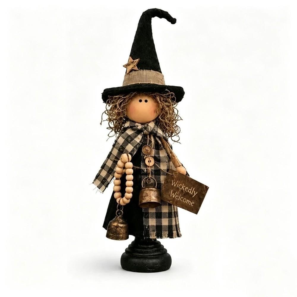 3/4 pcs Home Decor Halloween Witch Ornaments Wooden Halloween Decoration Home Shelf