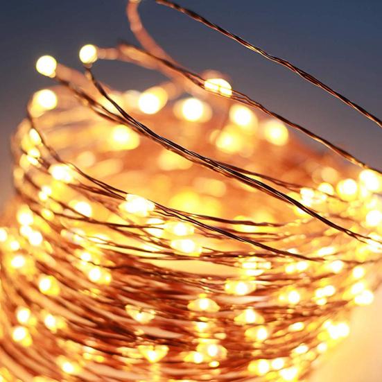 20 м водонепроницаемый медный сказочный USB-провод 200 светодиодов с питанием от струн, светильник для домашнего декора