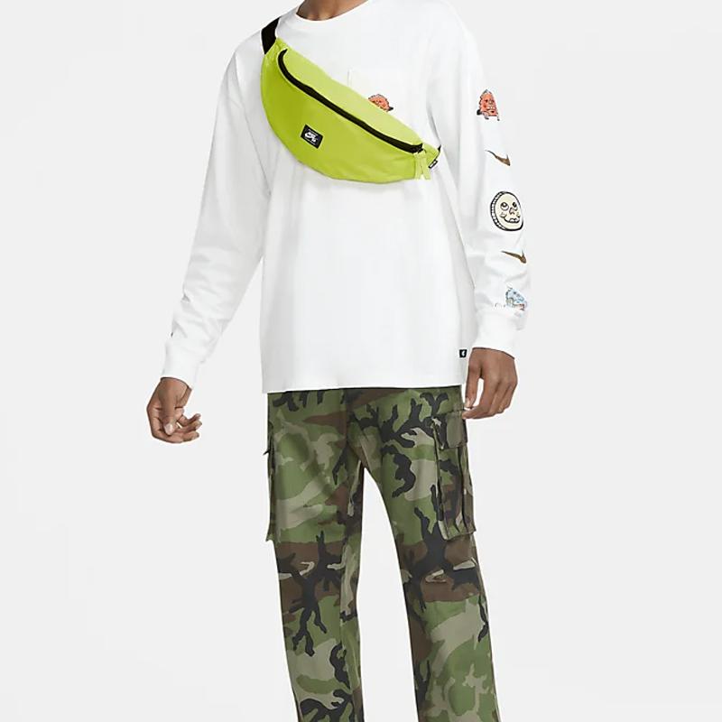 Nike SB Heritage Спортивный тренд Сумка на пояс на молнии Унисекс Сумка на пояс Флуоресцентно-зеленый CK5884-389