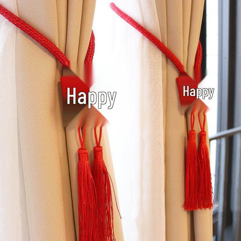 Двойное Счастье Китайская Свадьба Праздничные Подхваты для Штор с Магнитной Пряжкой