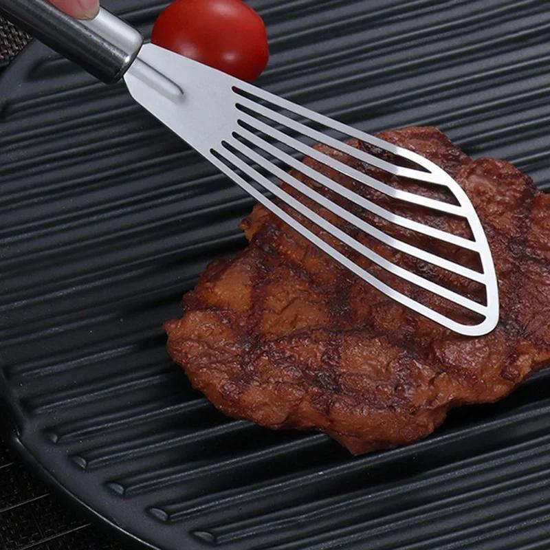 Нержавеющая стальная лопатка с прорезями для рыбы, стейка, ломтика рыбы, лопатка для жарки, лопатка для рыбы, лопатка для перемешивания, кухонные принадлежности, кухонная утварь, готовка