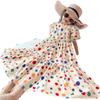 Fashion Summer Girls Dress Dot Beach Long Dress For Girl Bohemia Children Princess Loose Dresses Costume Teen 8 10 12 14 Y