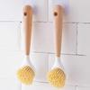 Kitchen Cleaning Brush Natural Wooden Handle Cleaning Brush Dishwashing Brush Cast Iron Frying Pan Brush