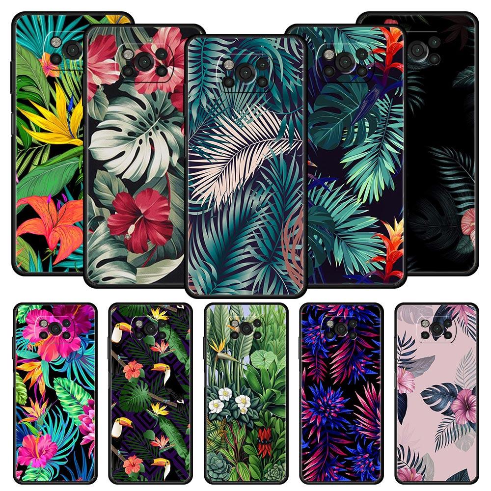 Vintage Banana Leaf Flower Phone Case For For Xiaomi Poco X6 X5 Pro X4 X3 NFC F5 Pro F4 F3 GT M5 M4 Pro 5G M3 C51 C50 C55 Cover