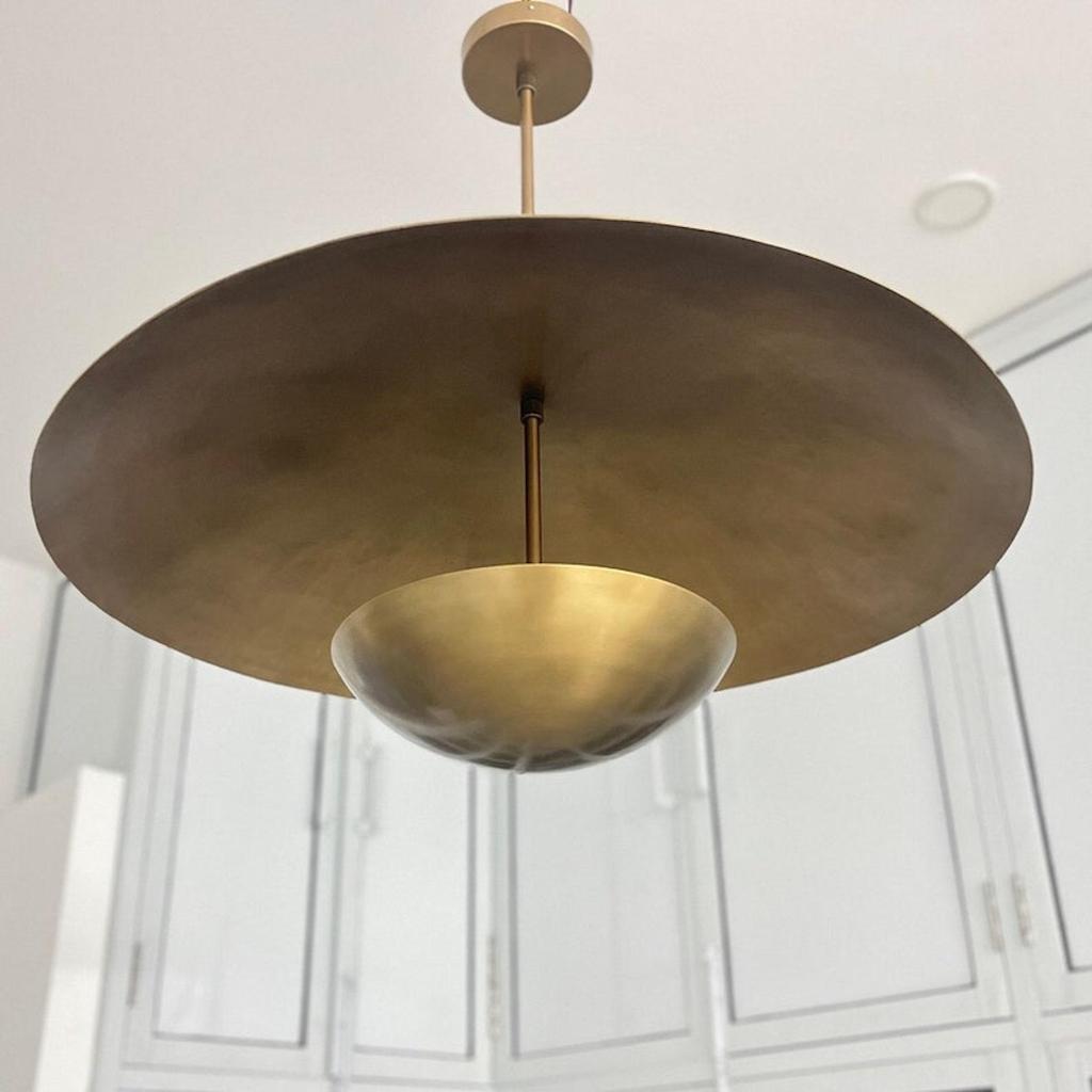 Элегантный потолочный светильник на 3 лампы, подвесной светильник в стиле модерн из необработанной латуни в стиле середины века