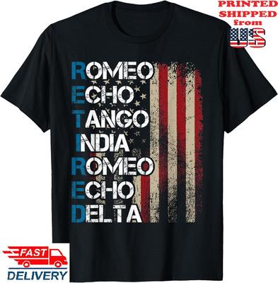Phonetic Alphabet Retired Veteran Retirement Army Military T-Shirt, Unisex Tee Unisex T-Shirt