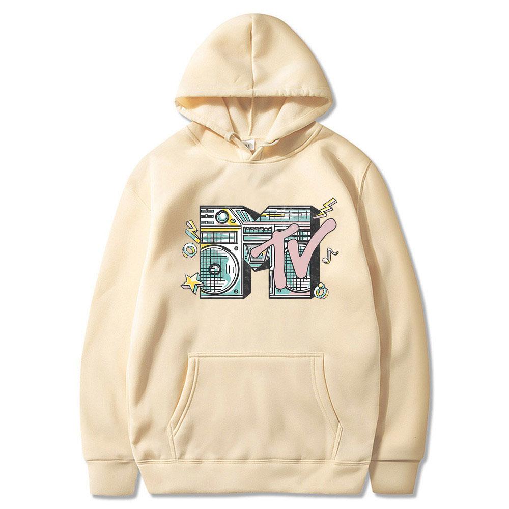Ограниченная серия MTV Music Television I Want My Boombox Графическая толстовка с капюшоном Мужская Женская Повседневная Винтажная Оверсайз Пуловер Мужские Хлопковые Толстовки с Капюшоном