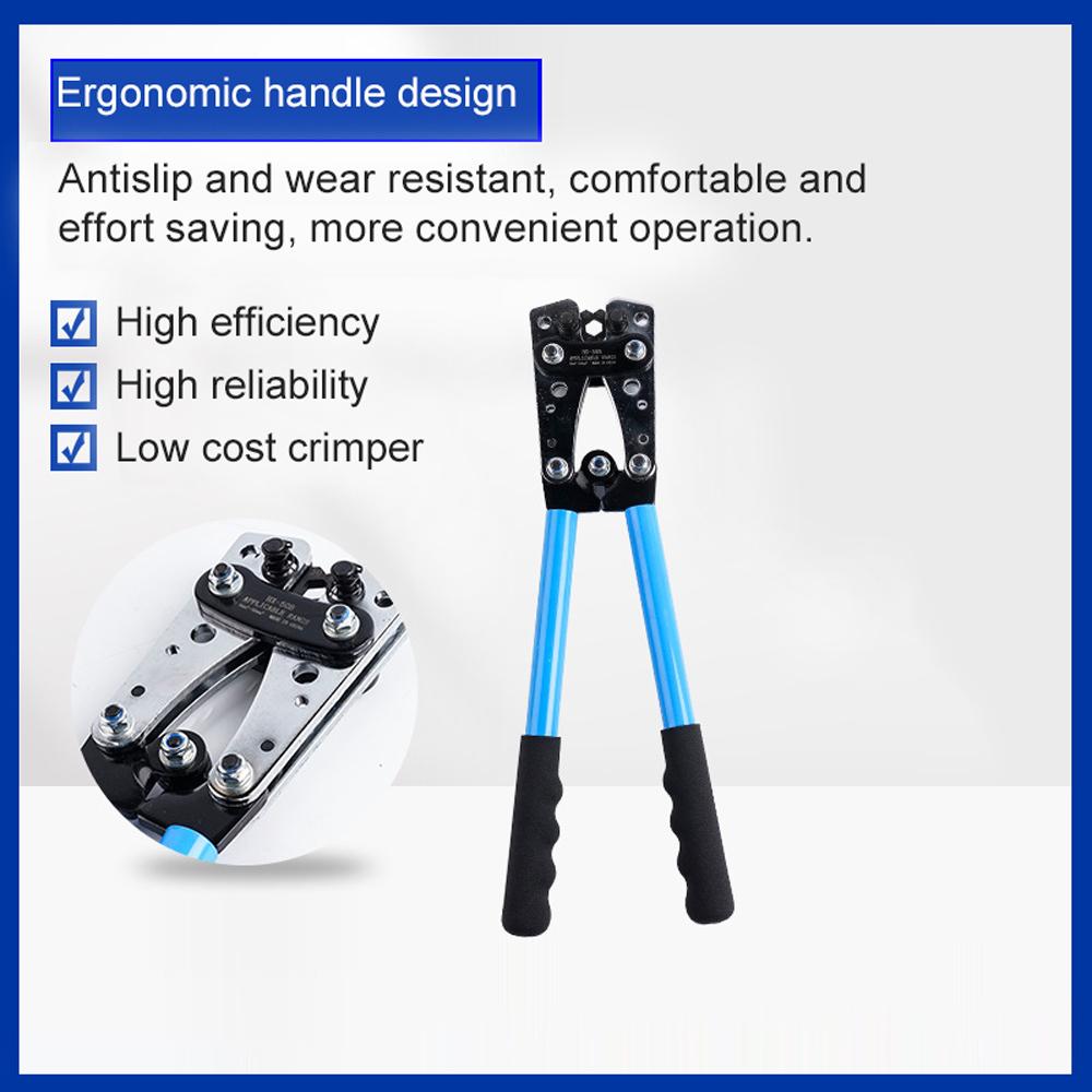 Инструмент для обжима кабельных наконечников из алюминиевого материала 6.0-50, клещи для обжима проводов, ручные, эргономичные, для работы