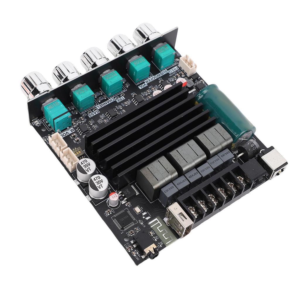 Плата усилителя мощности Bluetooth 5.1 2.1 канала 100 Вт+100 Вт+200 Вт Модуль цифрового звукового усилителя мощности для сабвуфера