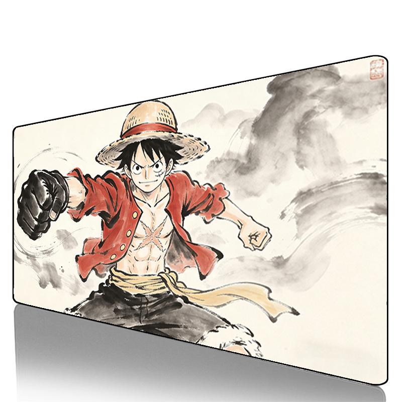 Mouse Pad Gaming Cool One Piece Luffy Ink Painting Gamer Keyboard Desk Mat Rug Table Carpet Mousepad Xxl For Computer