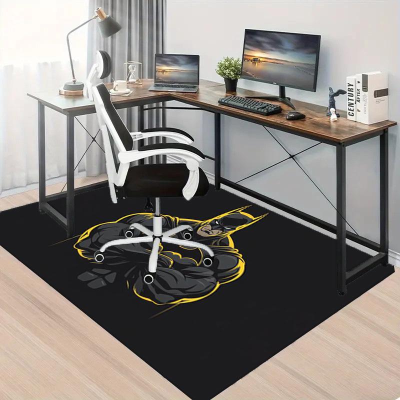 1pc Office Carpet Chair Mats Batman Muscle Logo Perfect for Office Chairs, Living Rooms, Or Bedrooms,Polyester Carpet.HDT173