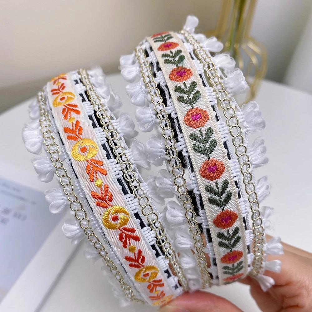 Retro Style Head Hoop Boho Headdress Hair Accessories Embroidery Headband  Women Girls