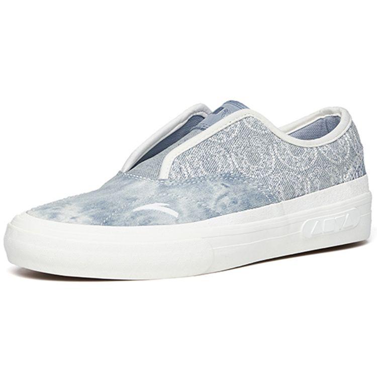 Anta Кроссовки для скейтбординга Lifestyle Series All-Terrain Slip-On Low-Top, мужские кроссовки серо-синие 112228017-5