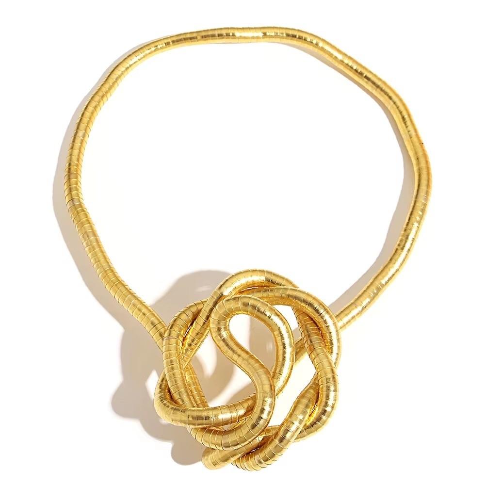 Metal Iron Twistable Collar Necklace Multi-layered Freely Wrapped Necklace Fashion
