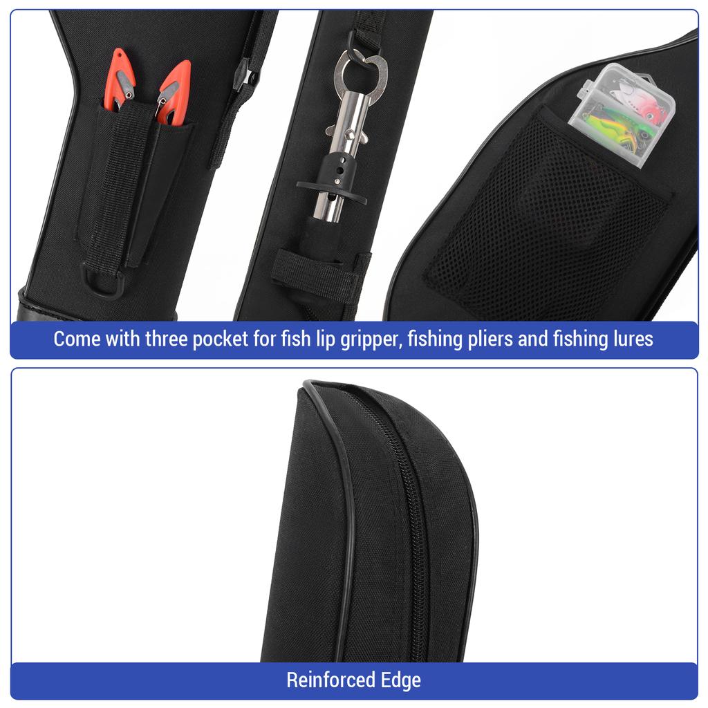 Large Tackle Bag Waterproof Fishing Rod Bag 1.3m-1.5m Fishing Pole Protective Pouch Hard Shell