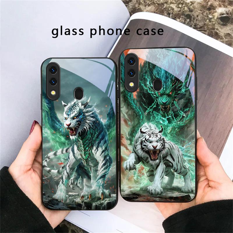 Огромный дракон и тигр Для Samsung Galaxy A30 A31 A32 A33 A34 A35 A42 A30s A20 A25 A26 A51 A56 A54 A72 A73 A70 Стеклянный чехол для телефона