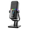 USB Игровой Микрофон с Шумоподавлением Настольный Микрофон со Светом для Конференций Онлайн-Курсов Студийной Записи