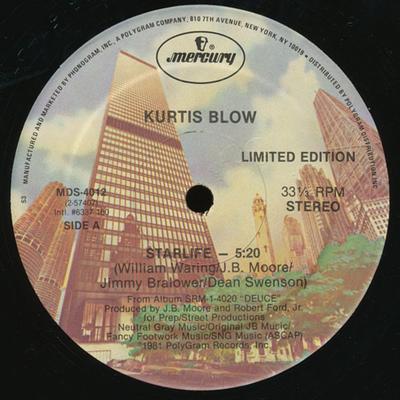 12-дюймовая пластинка KURTIS BLOW - Starlife / Way Out West MDS4012 Mercury 1981 US Рэп и хип-хоп/R&B Б/У