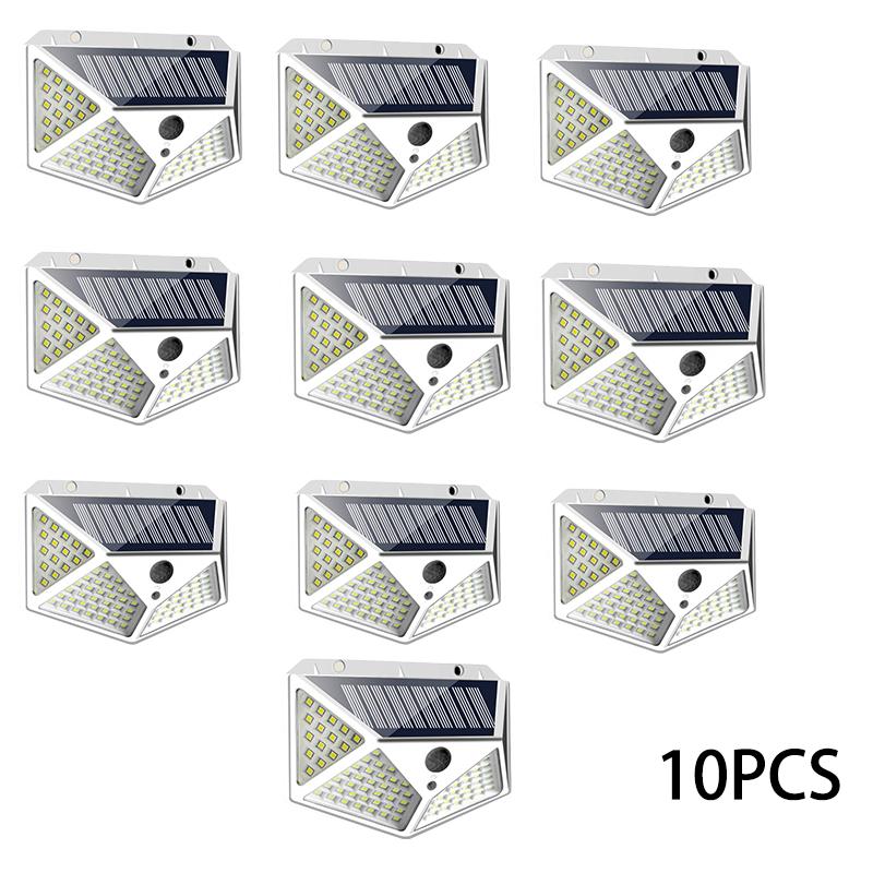 1-12 Pack Solar Lights Outdoor 100 LED Wall Lamp Motion Sensor Lights Waterproof Solar Street Light for Garden Porch Yard Garage