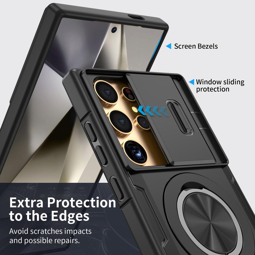 Защитный чехол-бампер с магнитным кольцом для Samsung Galaxy A17 5G A16 A26 A36 A56 A15 S25 Ultra S24 S26 Plus