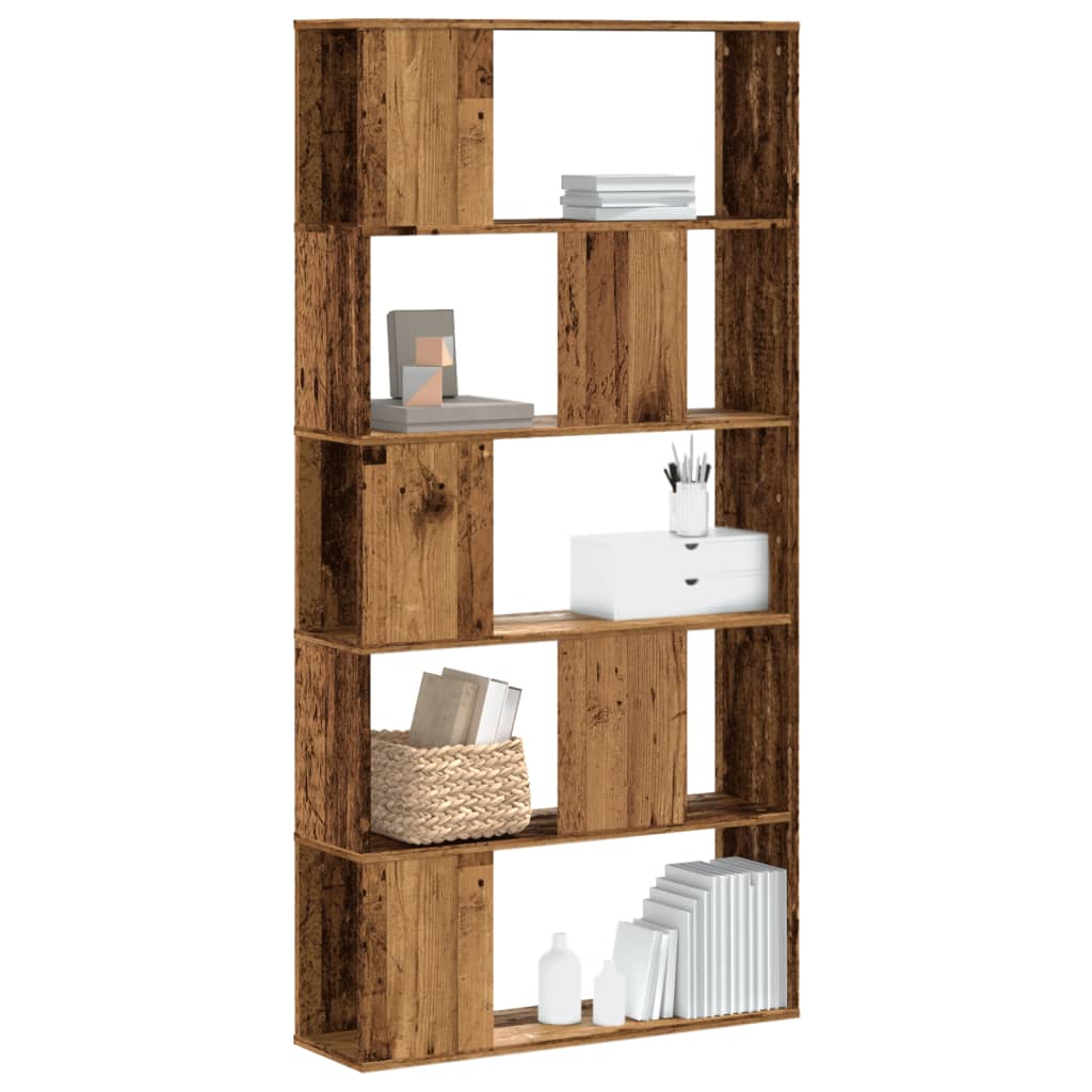 Bookshelf 5 Shelves Reclaimed Wood 80.5x23.5x162.5 cm Engineered Wood