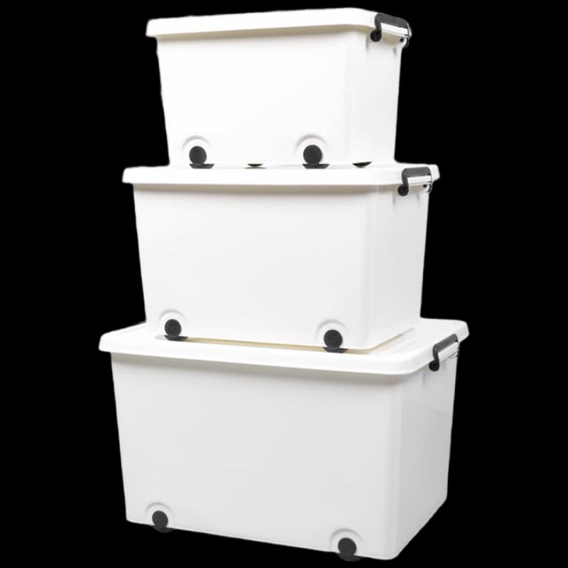 Miflame Thickened Plastic Storage Box with Lid and Wheels