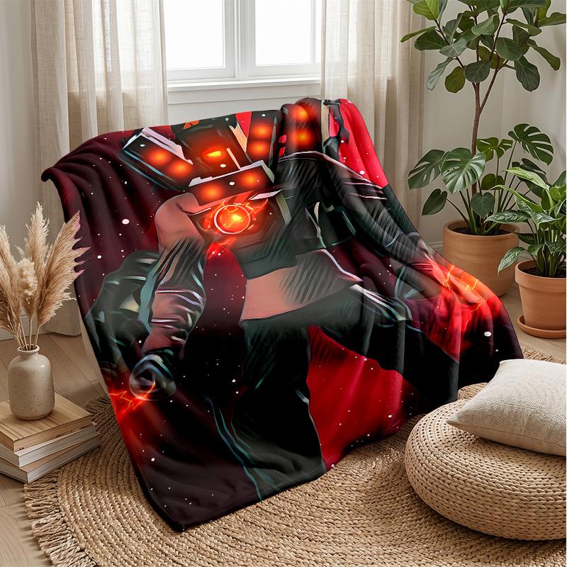 skibidi toiletPrinted Flannel Blanket Cozy Skin-Friendly Warm Throw for Couch Bed Indoor Daily Use
