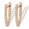Новые длинные серьги V-образной формы для женщин, серьги-подвески из розового золота с натуральным цирконом, глянцевые изящные украшения для девушки на свадьбу или вечеринку