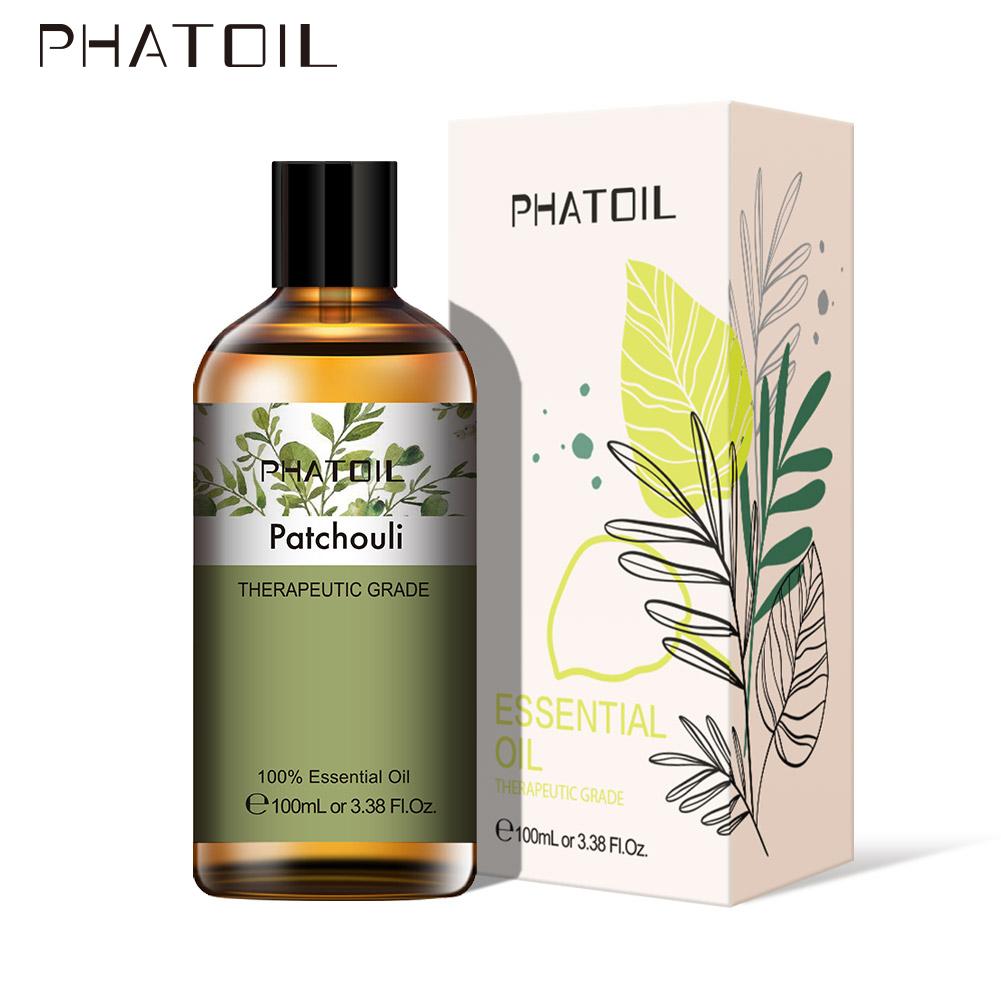 PHATOIL 5 мл/10 мл/15 мл/30 мл/100 мл пачули чистое антибактериальное эфирное масло дегельминтизация воздуха освежение тела облегчение водорастворимого масла